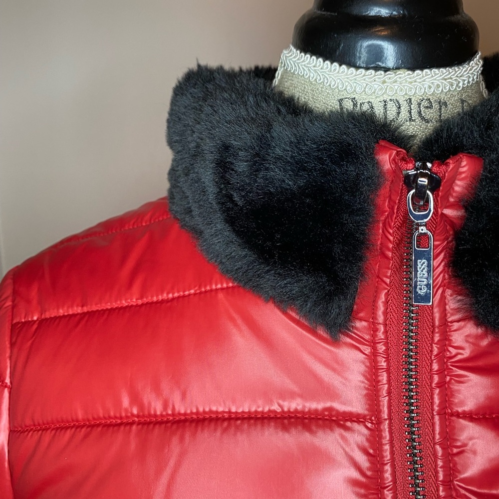 GUESS Quilted Red Puffer Jacket NWOT
